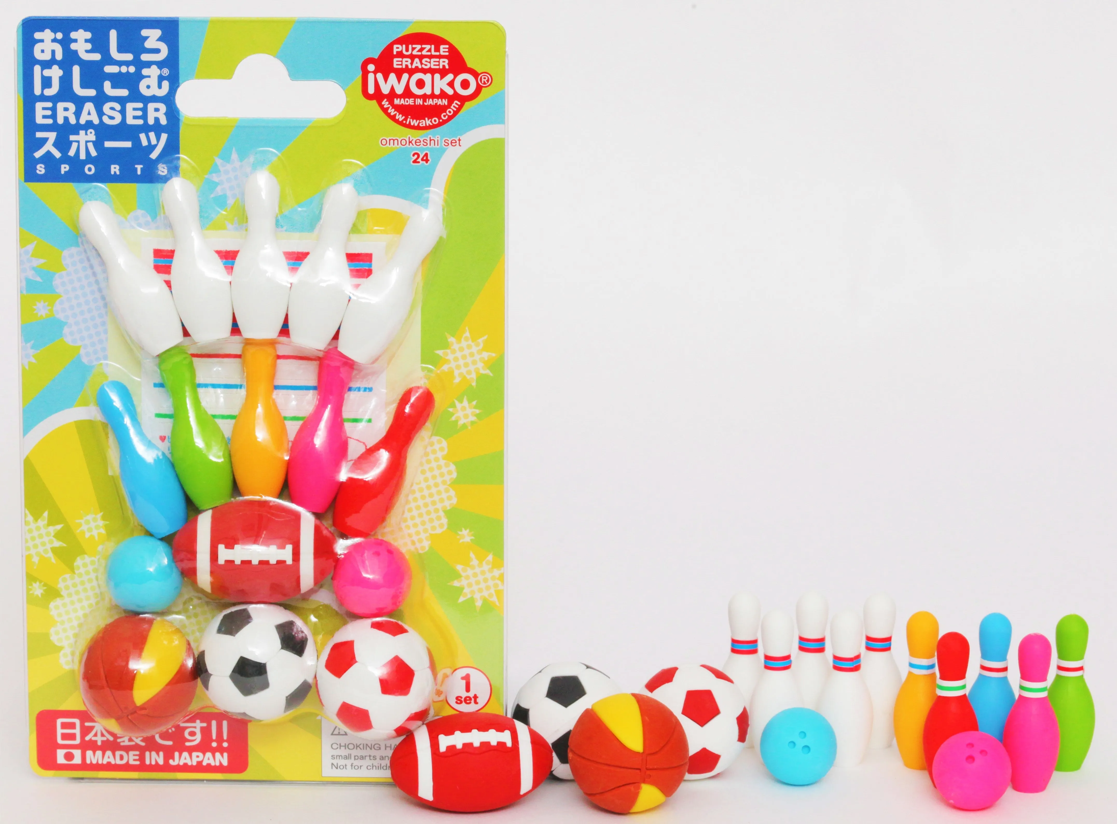 38329 IWAKO SPORTS ERASER CARD-10 CARDS