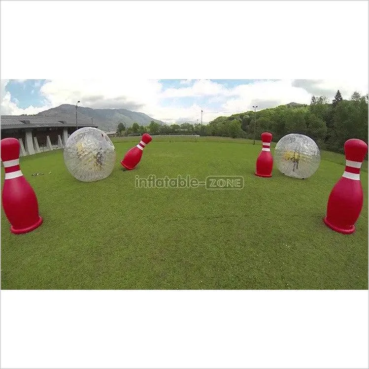 4 Human Bowling Balls With 2 Zorb Ball