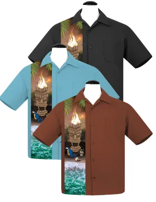 Cursed Island Bowling Shirt in Rust