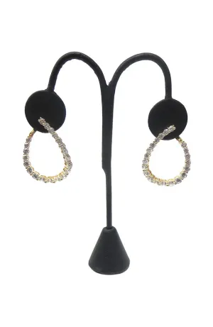 Gold Oval Front Facing CZ Hoop