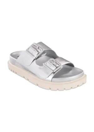 MIA Shoes Gen Silver Slide Sandals