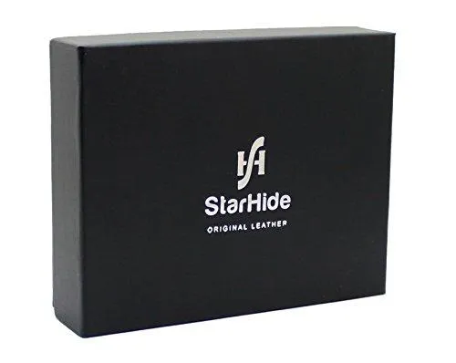 STARHIDE Men's Designer Wallet RFID Blocking Distressed Hunter Vintage Leather Coin Pocket Purse Gift Boxed - 1065 (Brown)