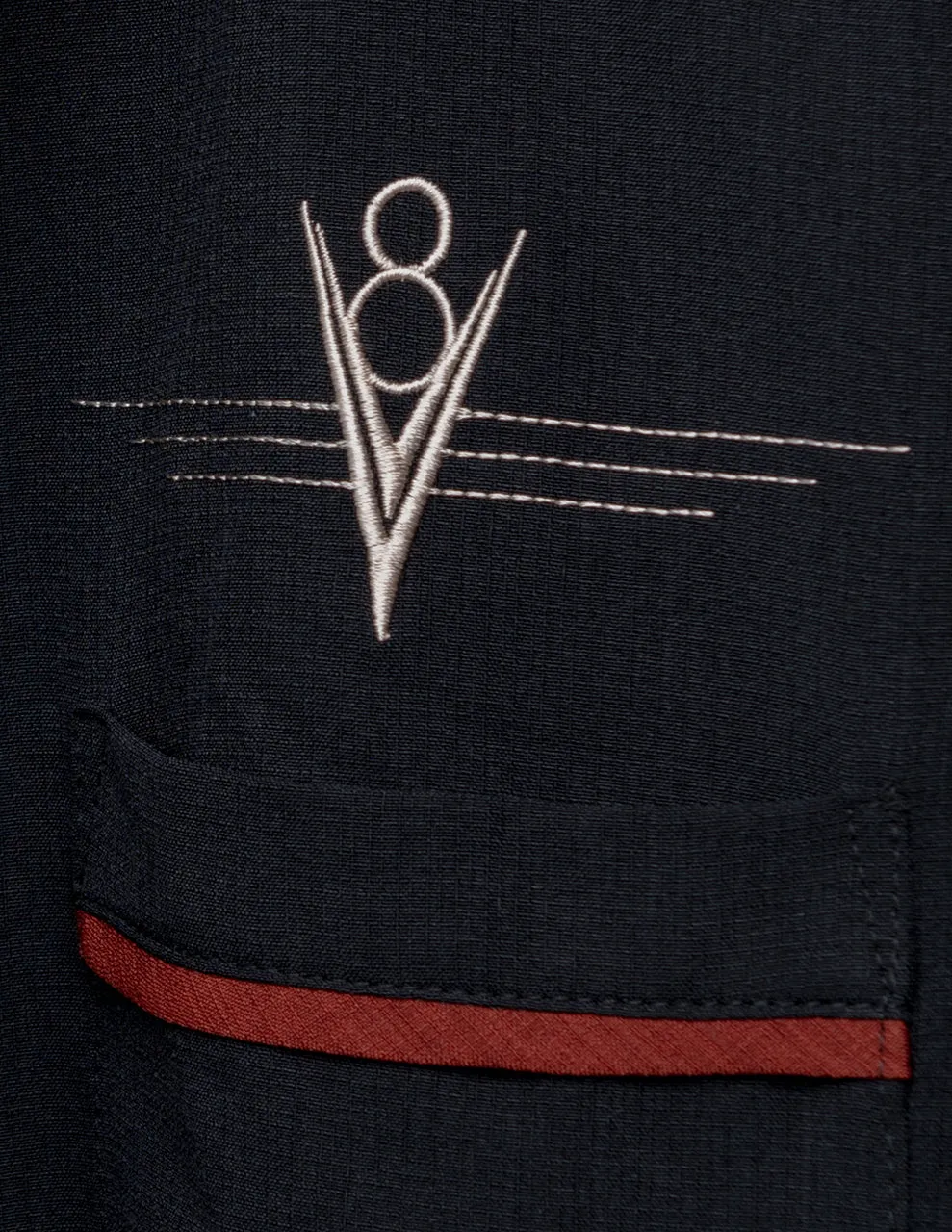 V8 Classic Bowling Shirt in Black/Rust
